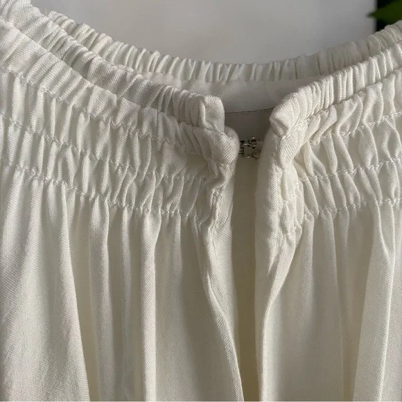 Stillwater Cream White Split Front Tassel Hem Tank Top Medium - Picture 6 of 13